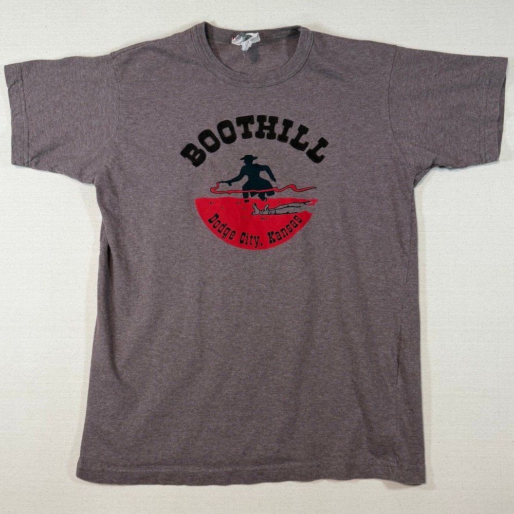 Left Field NYC Boothill Dodge City Kansas T-Shirt Brown Mens Medium Made in USA